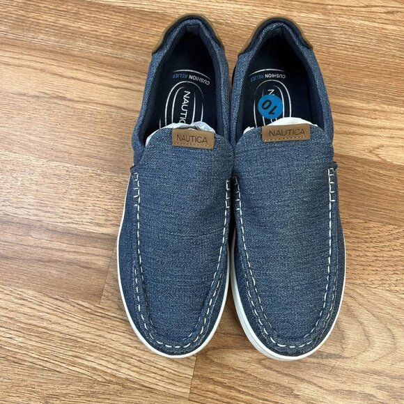 Nautica Men's Derwin Loafers Sneakers Boat Shoes in Blue Denim Size 10 NEW - Picture 3 of 10